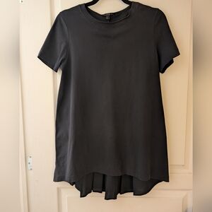 COS navy High Low Women's Pleated Tshirt